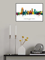 Kingston upon Thames England Skyline Poster och Canvastavla