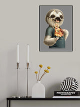 sloth eat pizza Poster och Canvastavla