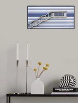 Stairs on the striped wall Poster och Canvastavla