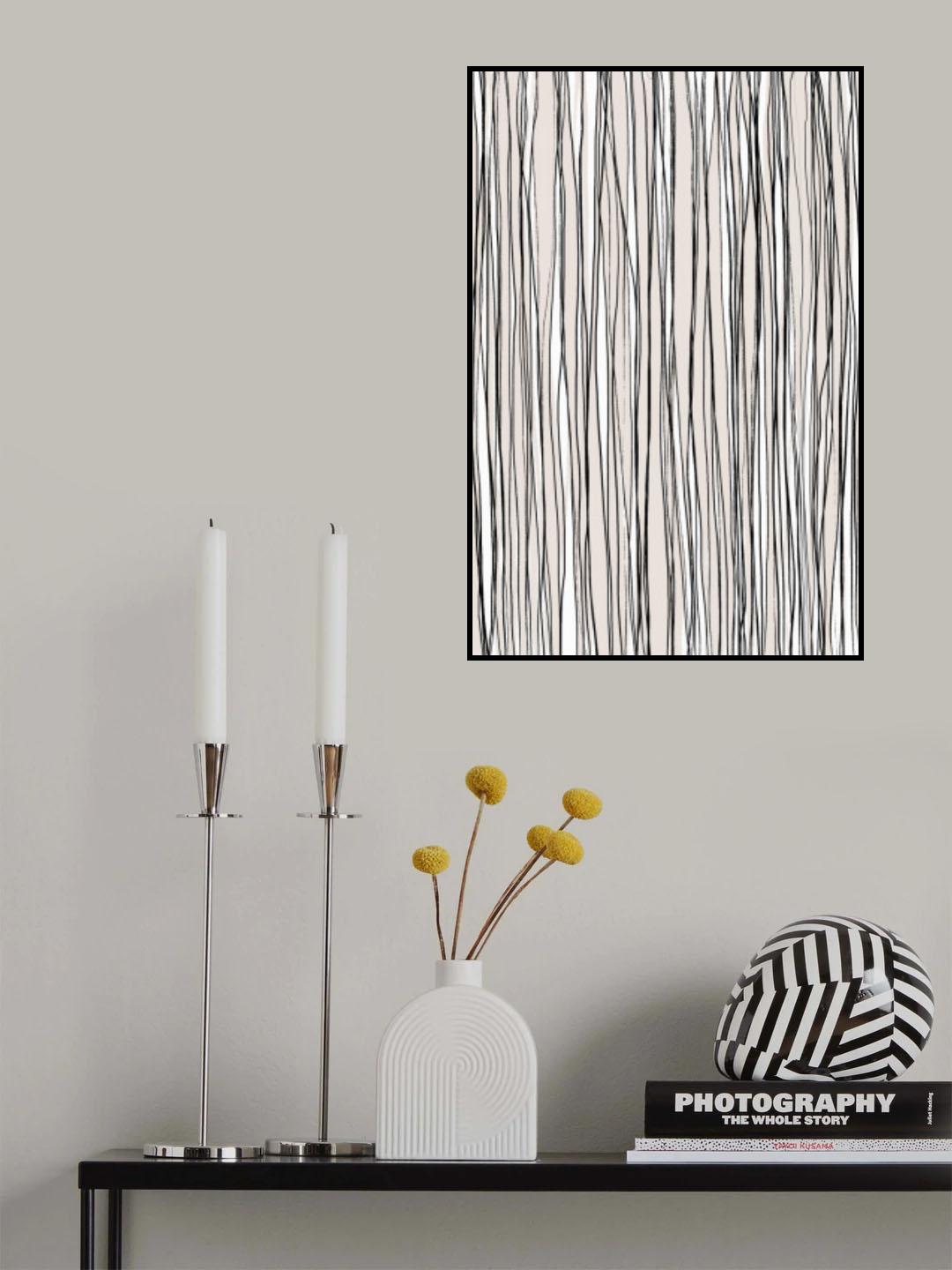 Black on Beige Lines Poster och Canvastavla