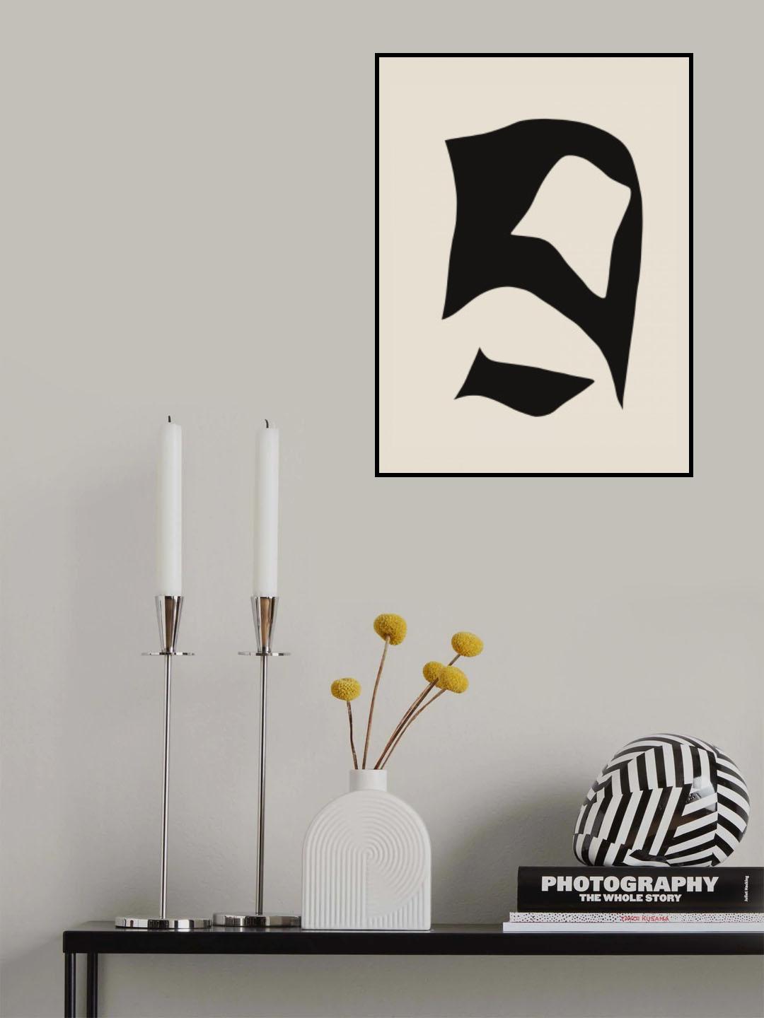 Distorted Black Cut Out Poster och Canvastavla