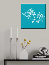 White Green Background Petals Oval Fy! Poster och Canvastavla