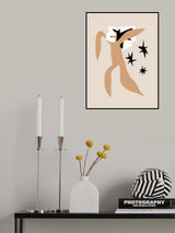 Dancing Stars White Floral Poster och Canvastavla