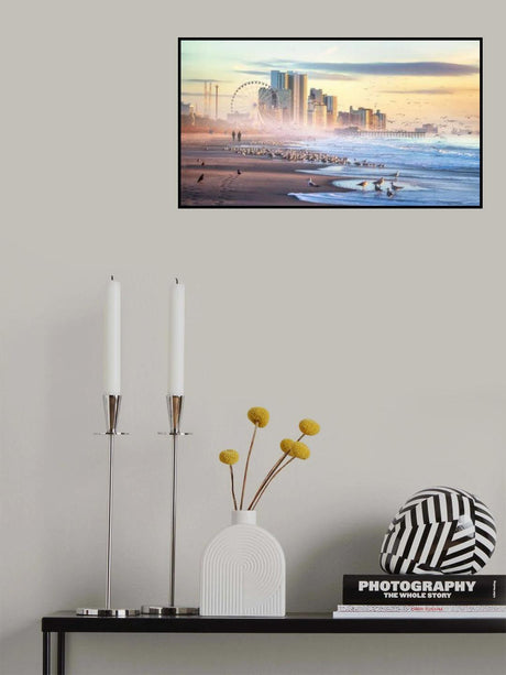 Autumn Morning at the Beach Poster och Canvastavla