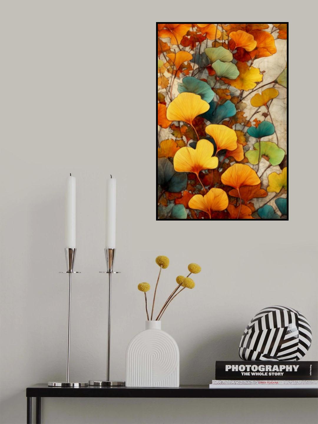 Ginko Biloba leaves 1 Poster och Canvastavla