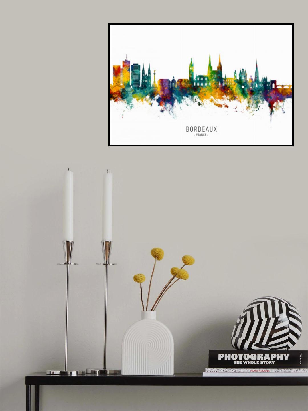 Bordeaux France Skyline Poster och Canvastavla