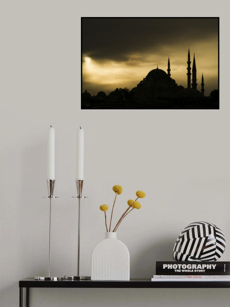 a historical mosque in Istanbul city Poster och Canvastavla