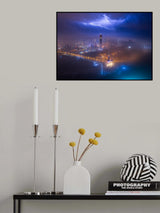 Fog and Lightning in Kuwait City Poster och Canvastavla