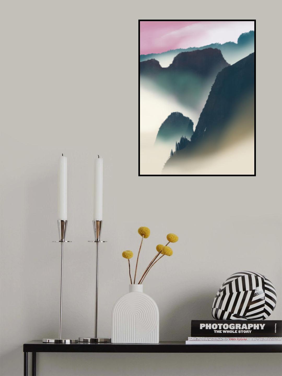 Misty Falls Poster och Canvastavla