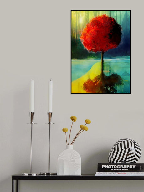 Red Tree Reflected Poster och Canvastavla