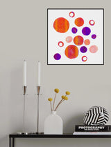 Orange Purple Circles Large Small Poster och Canvastavla