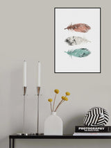 Pastel Feathers Poster och Canvastavla