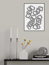 Rectangle Chain Silver Glitter Poster och Canvastavla