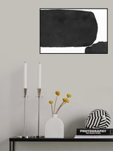 Minimal Black and White Abstract 02 Poster och Canvastavla