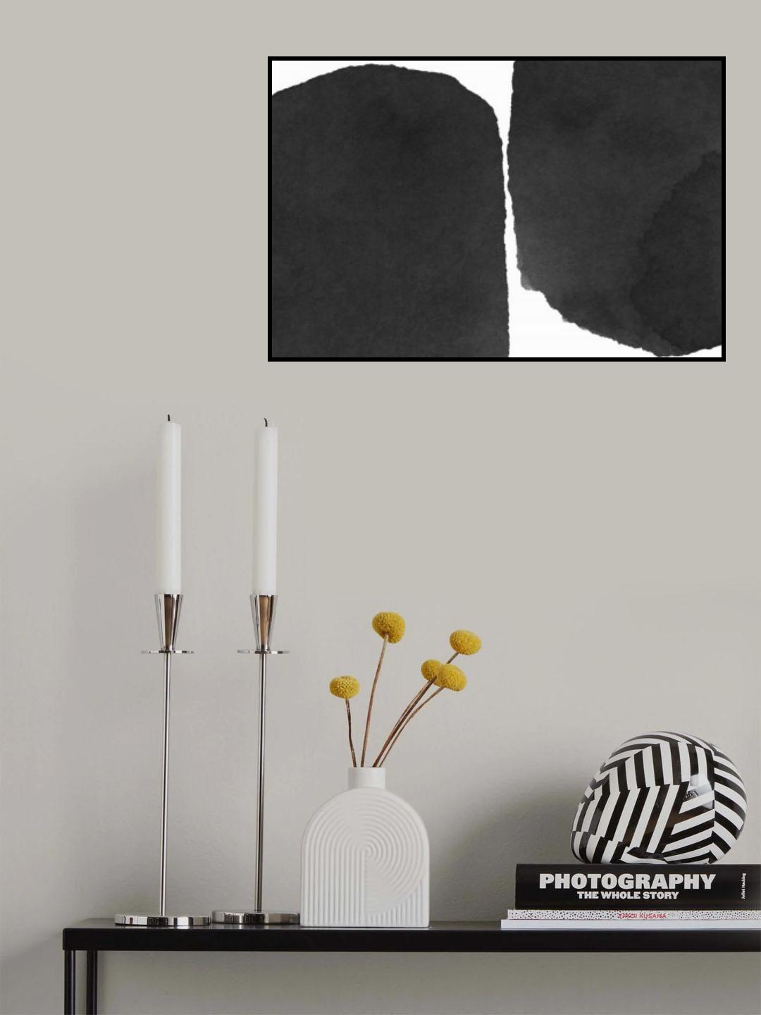 Minimal Black and White Abstract 01 Poster och Canvastavla