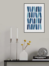 Blue Brush Strokes Poster och Canvastavla