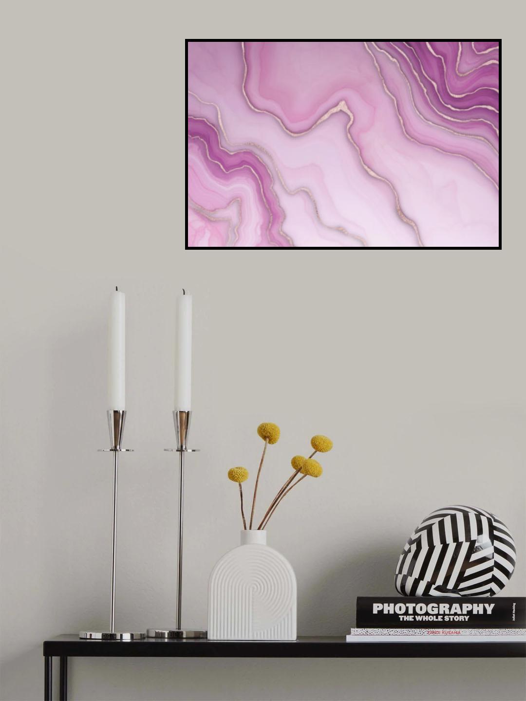 Marbled Glamour Pink Poster och Canvastavla