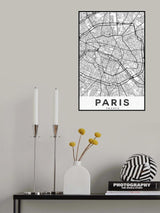 Paris White Poster och Canvastavla