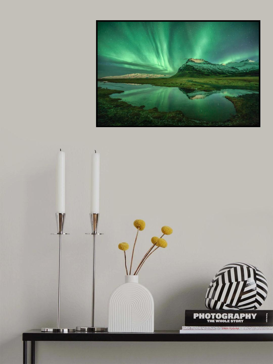 Mirroring the night lights Poster och Canvastavla