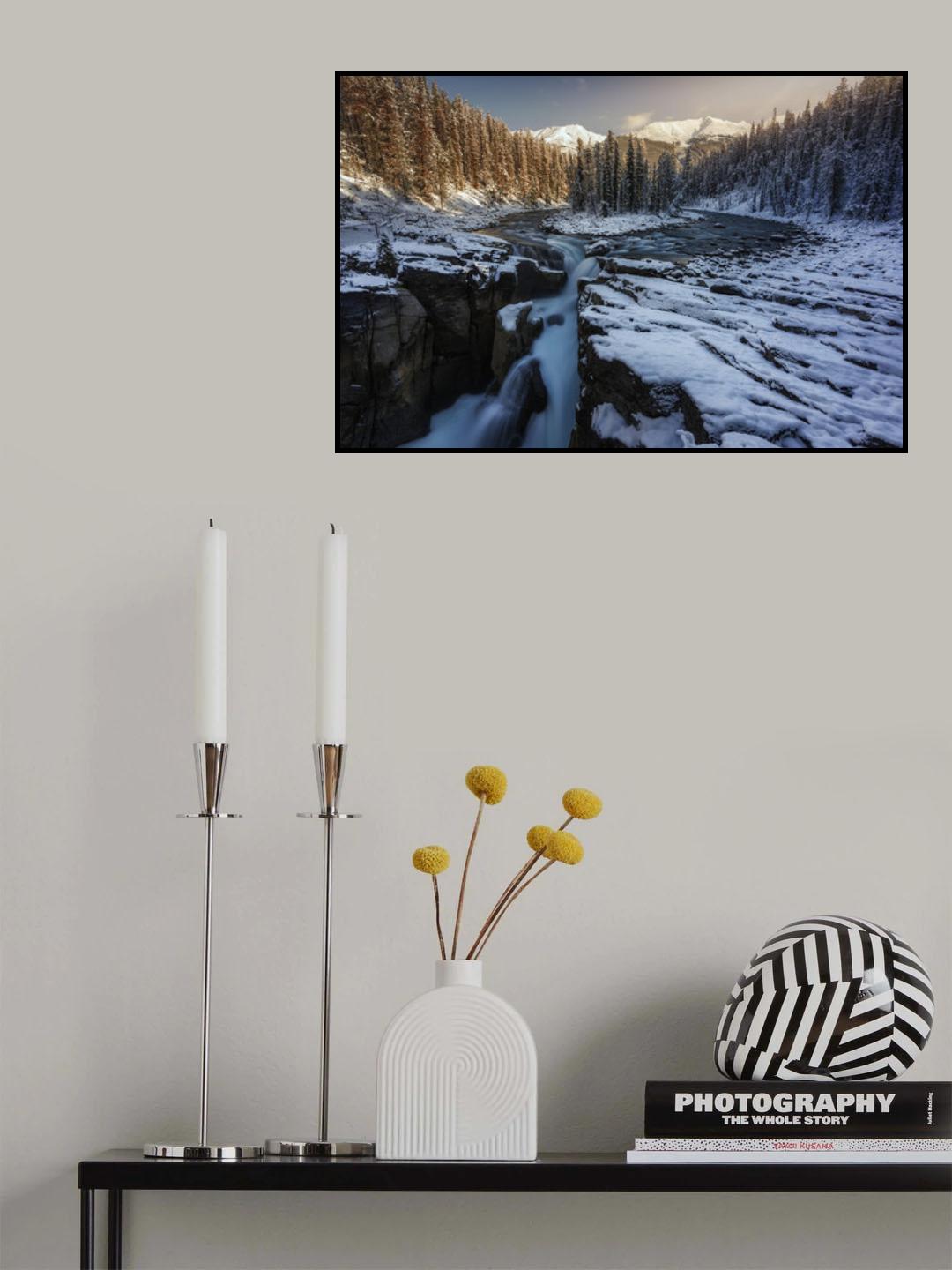Sunlight in Sunwapta Falls Poster och Canvastavla