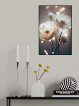 White Flowers And Bokeh Poster och Canvastavla