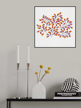 Leaf Sprig Lavender Orange Poster och Canvastavla