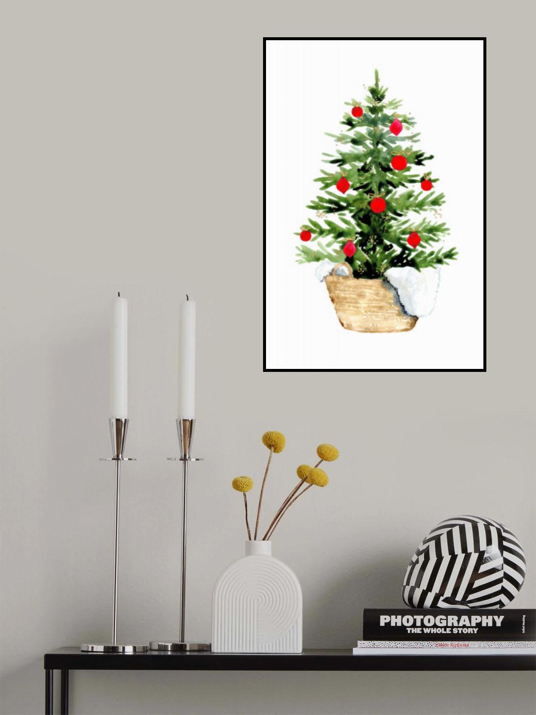 Cozy watercolor Christmas tree Poster och Canvastavla