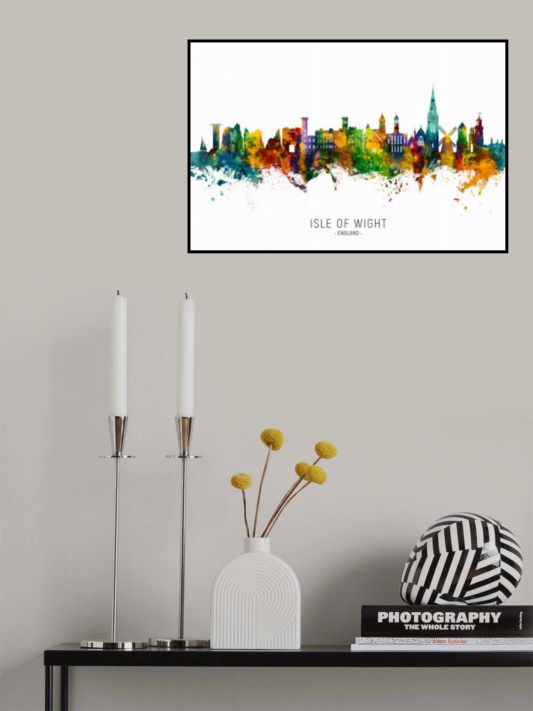 Isle of Wight England Skyline Poster och Canvastavla