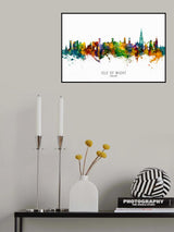 Isle of Wight England Skyline Poster och Canvastavla