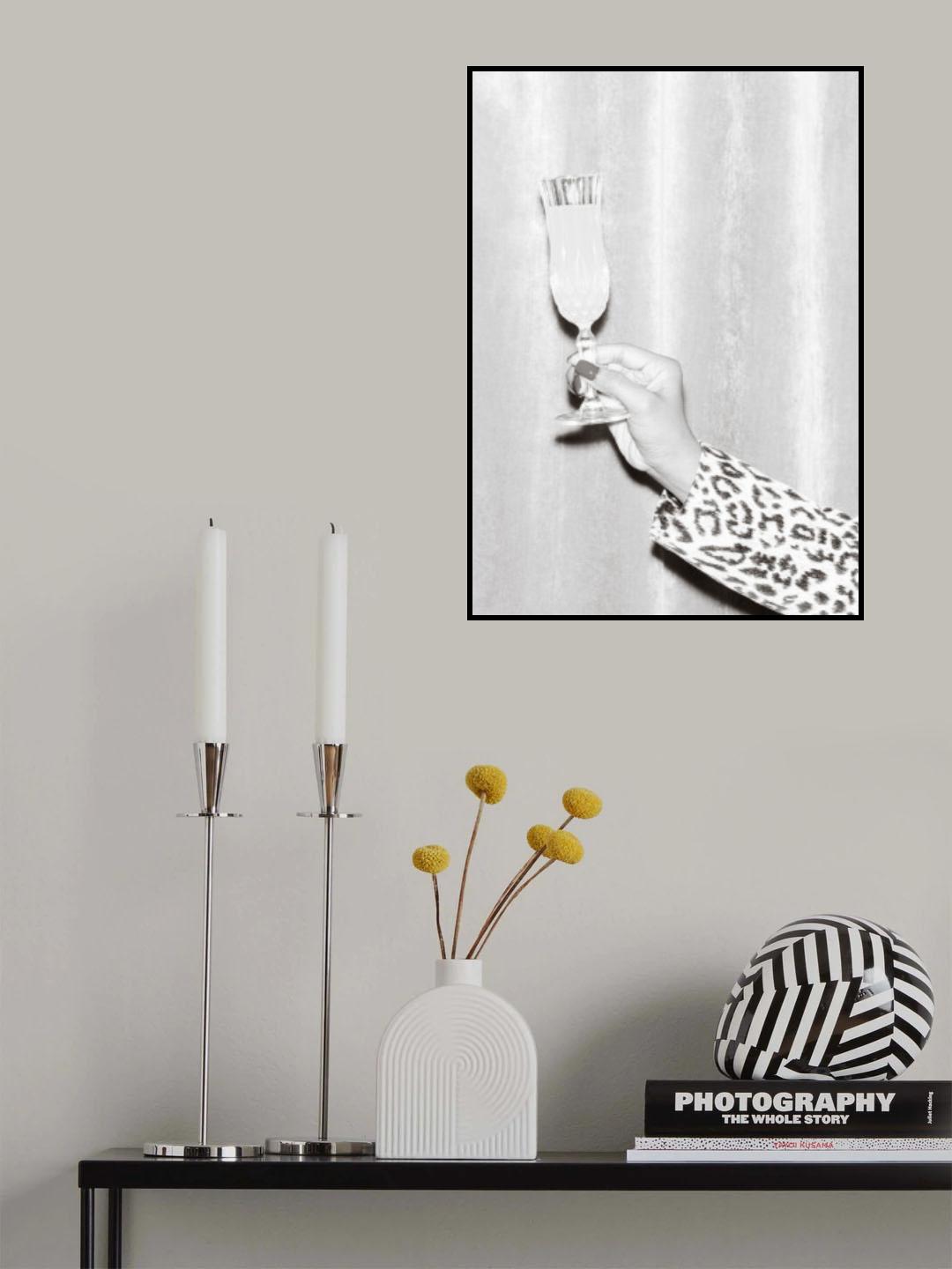 Hands Glass Black and White Poster och Canvastavla