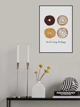 Donut Worry Be Happy Poster och Canvastavla