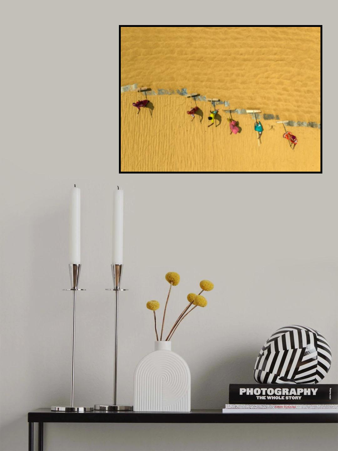 Rice drying under the hot sun Poster och Canvastavla