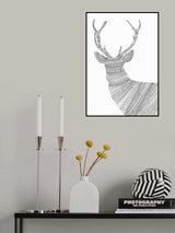 Stag White Poster och Canvastavla