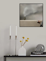 Wall, fireplace and bike Poster och Canvastavla