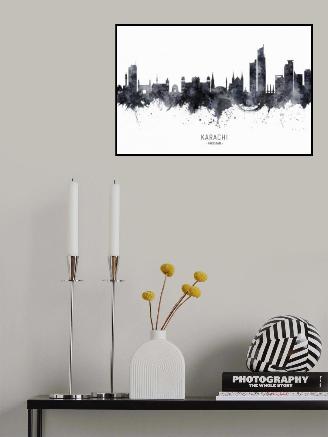 Karachi Pakistan Skyline Poster och Canvastavla