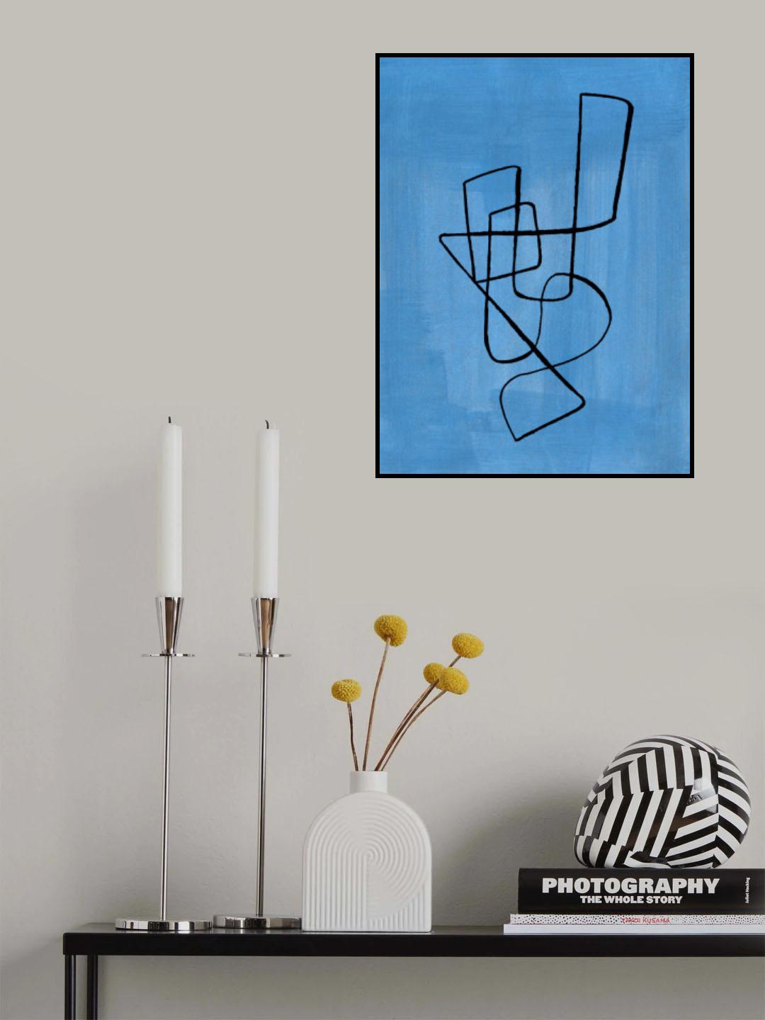 Pastel Blue Circuit Poster och Canvastavla
