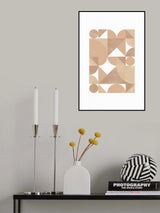 Beige Geometric Art Poster och Canvastavla