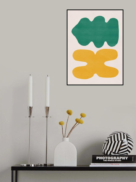 Organic Shapes In Green and Yellow Poster och Canvastavla