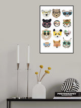 Big Cats in glasses print Poster och Canvastavla