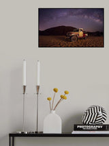 Car under the Milkyway galaxy Poster och Canvastavla