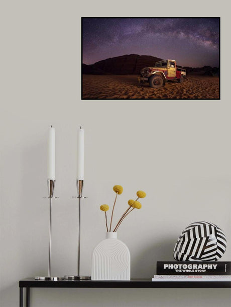 Car under the Milkyway galaxy Poster och Canvastavla