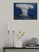 Dive with Giant (hammerhead shark in wild ocean) Poster och Canvastavla