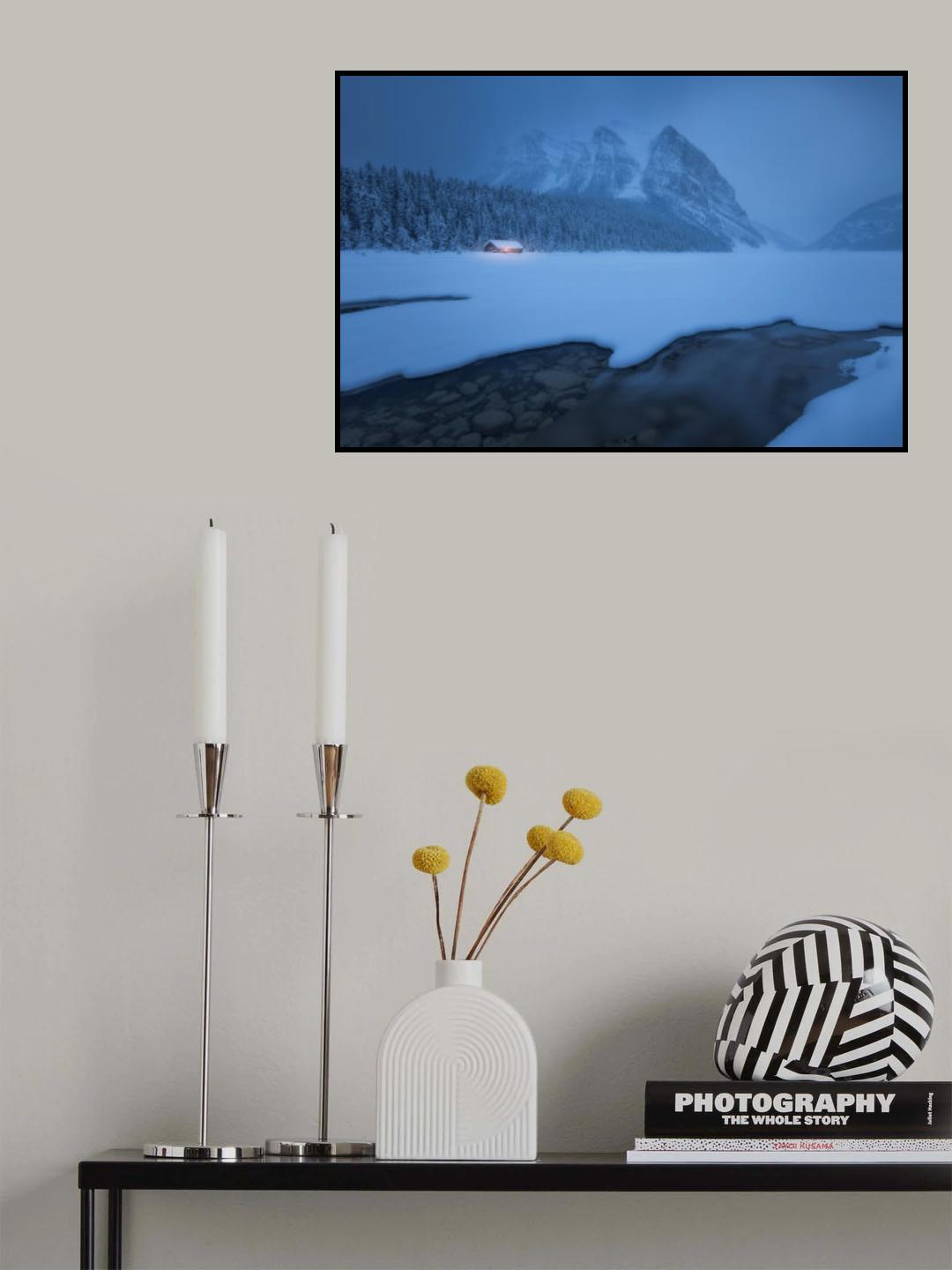 Morning Blue Time at snow day Poster och Canvastavla