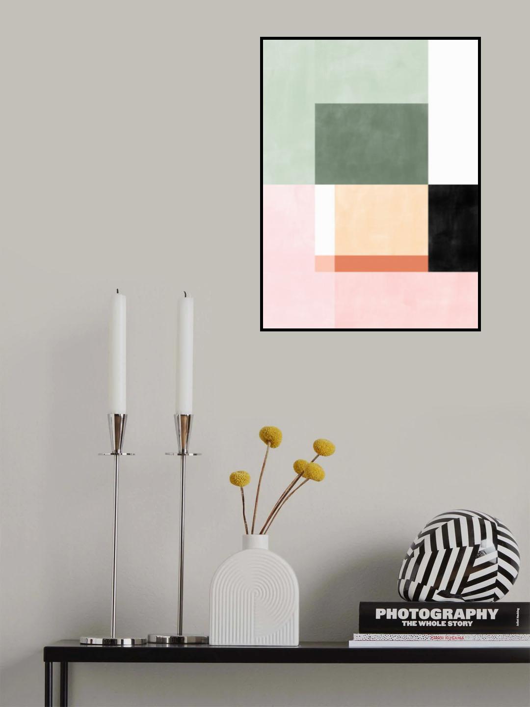 3x4 Aspectratio Pinkgreen22 Poster och Canvastavla