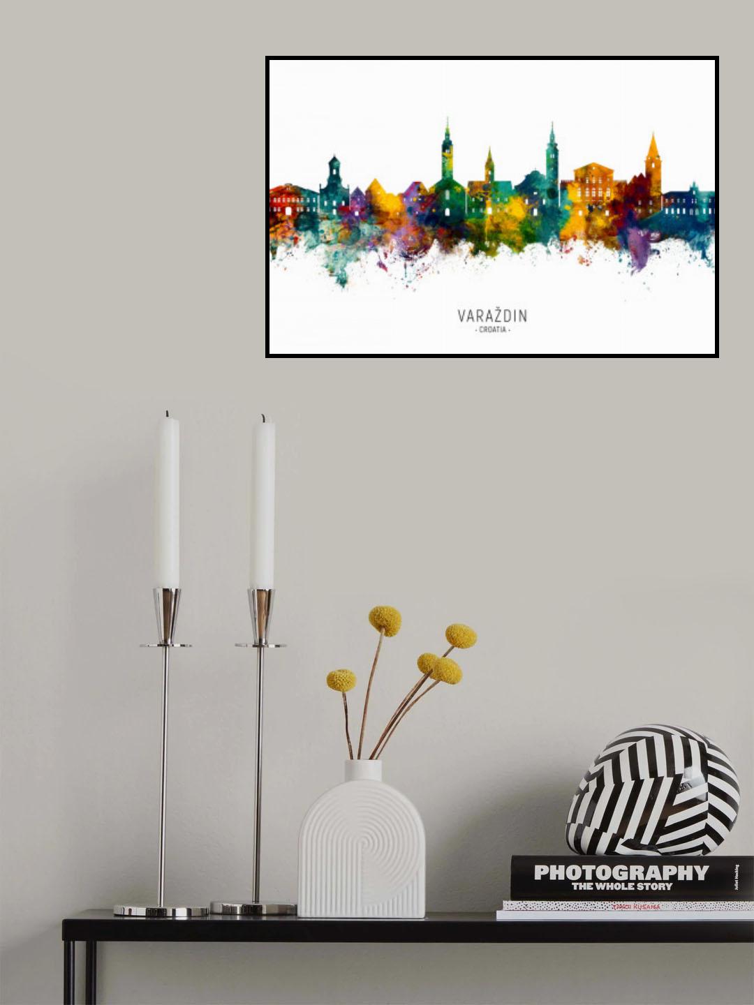 Varaždin Croatia Skyline Poster och Canvastavla