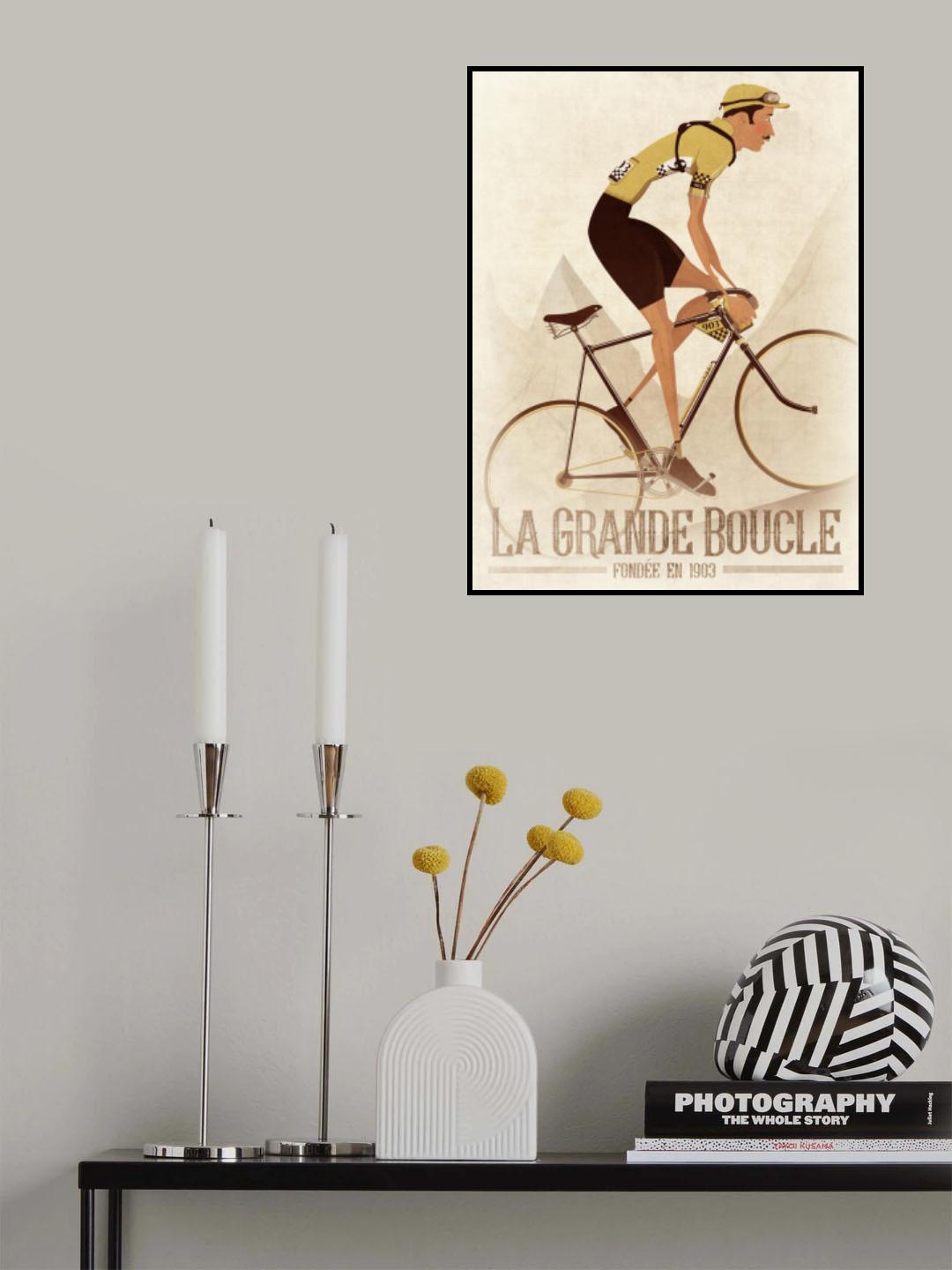 Vintage Style Tour De France Grand Tour Cycling Race Poster och Canvastavla
