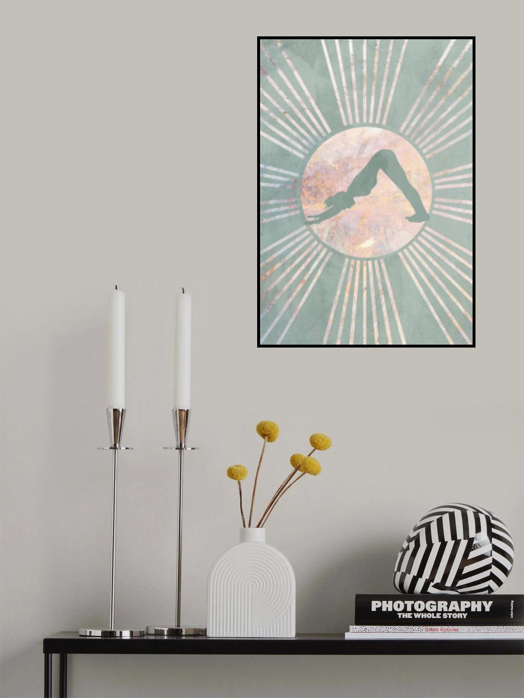 Yoga Boho Sun Green 3 Poster och Canvastavla