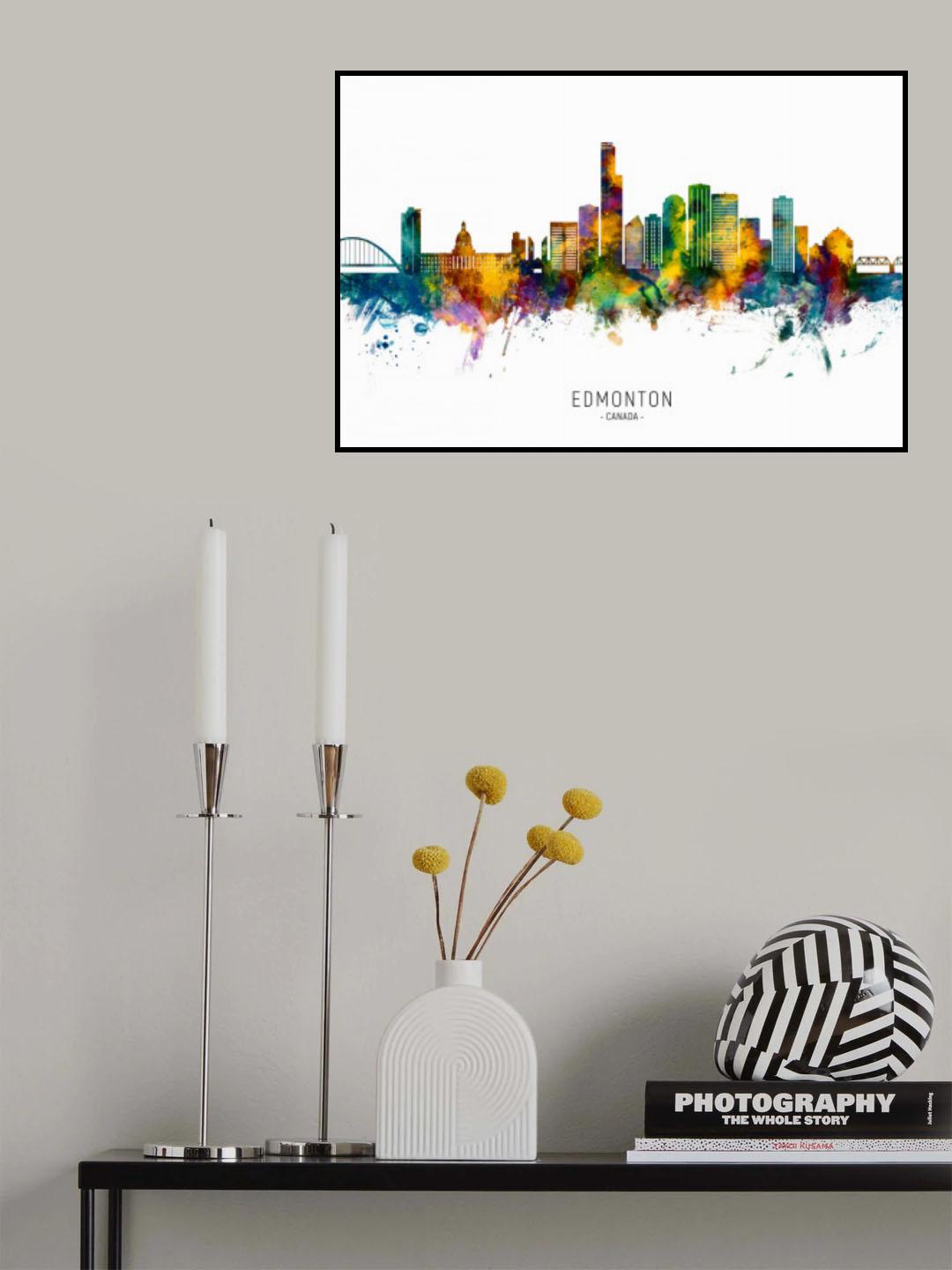 Edmonton Canada Skyline Poster och Canvastavla
