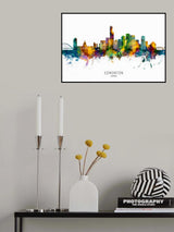 Edmonton Canada Skyline Poster och Canvastavla