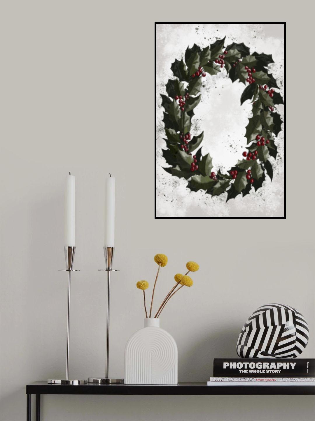 Splatters holly wreath Poster och Canvastavla